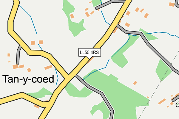 LL55 4RS map - OS OpenMap – Local (Ordnance Survey)