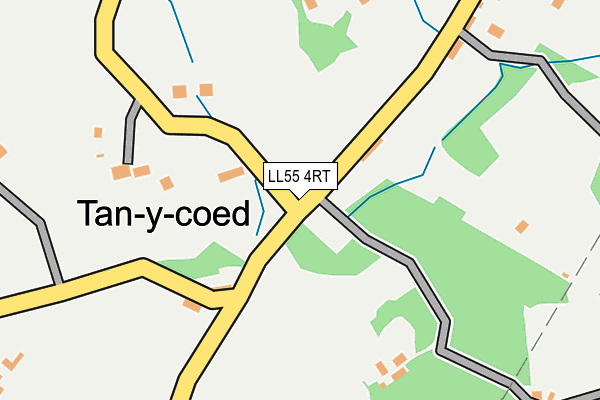 LL55 4RT map - OS OpenMap – Local (Ordnance Survey)