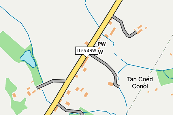 LL55 4RW map - OS OpenMap – Local (Ordnance Survey)