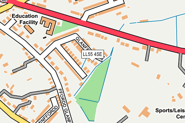 LL55 4SE map - OS OpenMap – Local (Ordnance Survey)