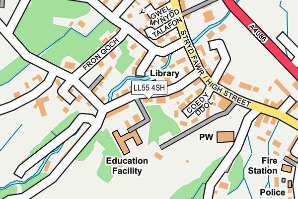 LL55 4SH map - OS OpenMap – Local (Ordnance Survey)