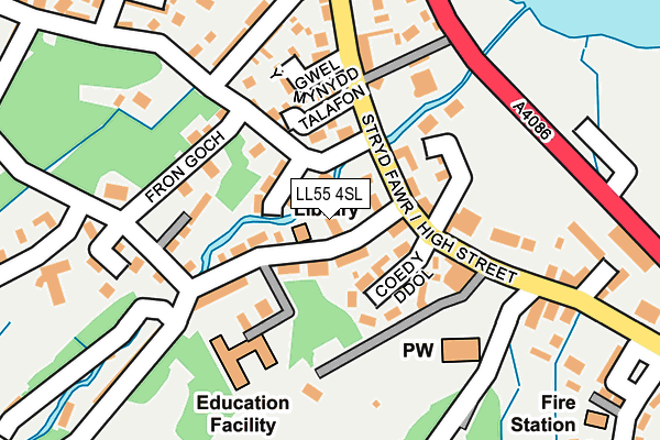 LL55 4SL map - OS OpenMap – Local (Ordnance Survey)