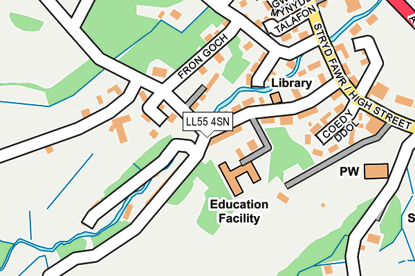 LL55 4SN map - OS OpenMap – Local (Ordnance Survey)