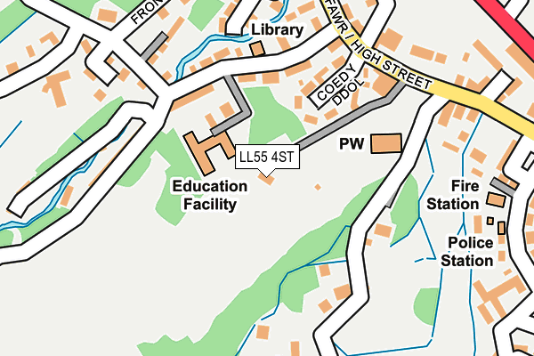 LL55 4ST map - OS OpenMap – Local (Ordnance Survey)