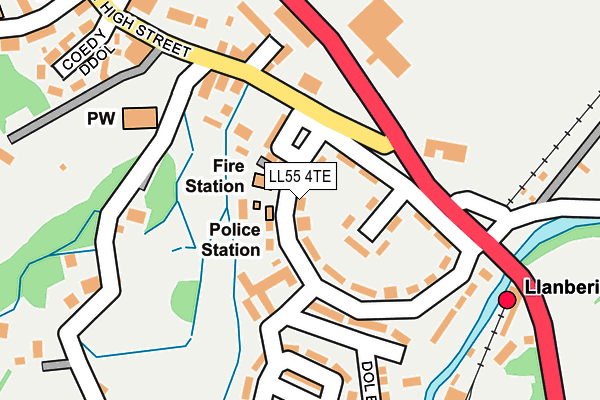 LL55 4TE map - OS OpenMap – Local (Ordnance Survey)