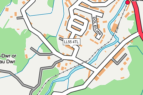 LL55 4TL map - OS OpenMap – Local (Ordnance Survey)