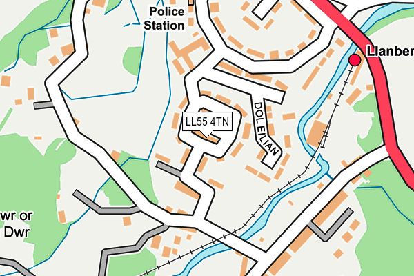 LL55 4TN map - OS OpenMap – Local (Ordnance Survey)