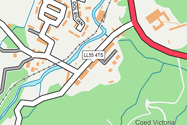 LL55 4TS map - OS OpenMap – Local (Ordnance Survey)