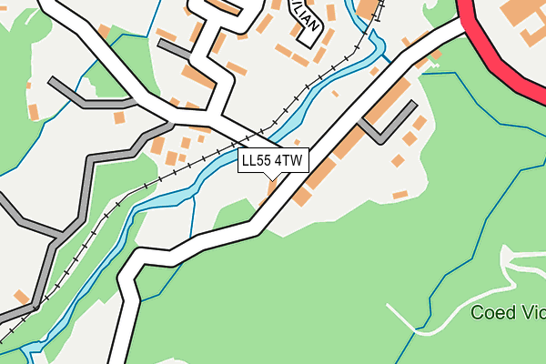 LL55 4TW map - OS OpenMap – Local (Ordnance Survey)