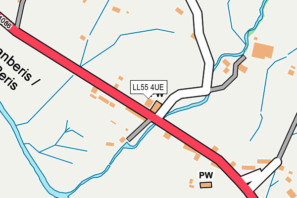 LL55 4UE map - OS OpenMap – Local (Ordnance Survey)