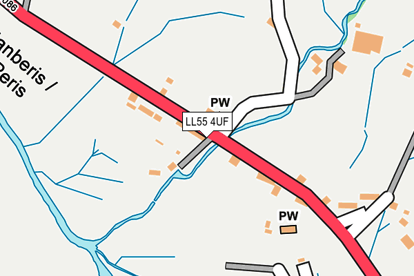 LL55 4UF map - OS OpenMap – Local (Ordnance Survey)