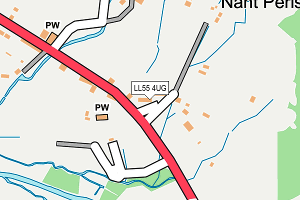 LL55 4UG map - OS OpenMap – Local (Ordnance Survey)