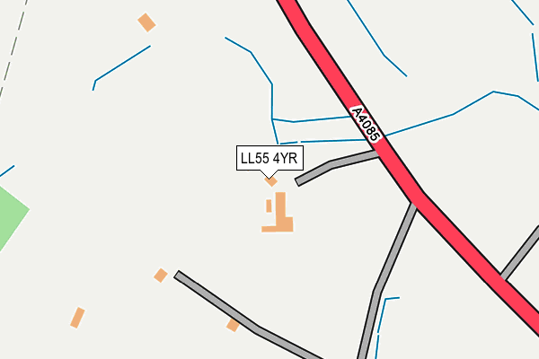 LL55 4YR map - OS OpenMap – Local (Ordnance Survey)
