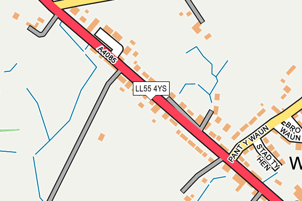 LL55 4YS map - OS OpenMap – Local (Ordnance Survey)