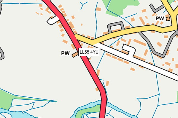 LL55 4YU map - OS OpenMap – Local (Ordnance Survey)