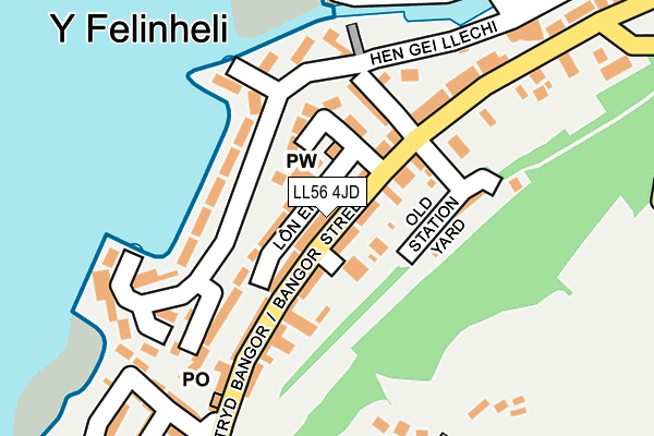 LL56 4JD map - OS OpenMap – Local (Ordnance Survey)