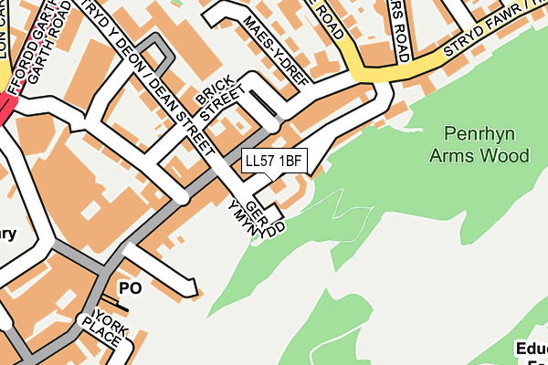 LL57 1BF map - OS OpenMap – Local (Ordnance Survey)