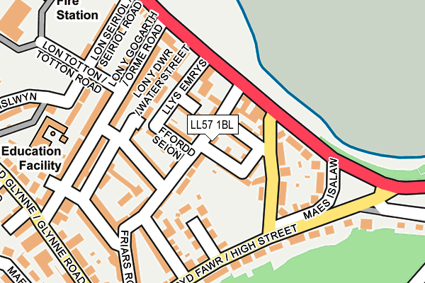LL57 1BL map - OS OpenMap – Local (Ordnance Survey)