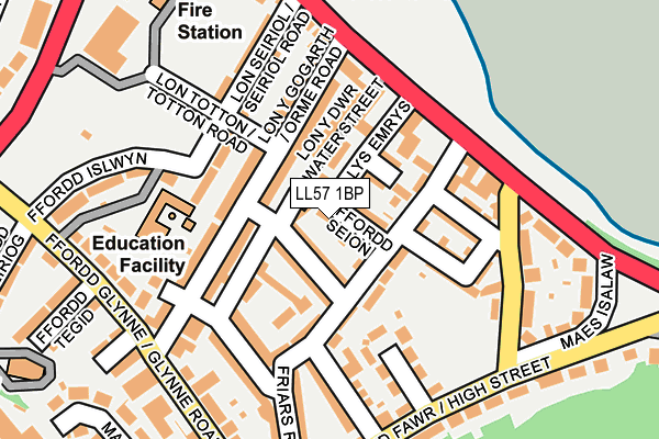 LL57 1BP map - OS OpenMap – Local (Ordnance Survey)