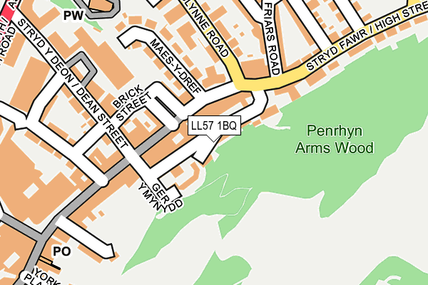 LL57 1BQ map - OS OpenMap – Local (Ordnance Survey)