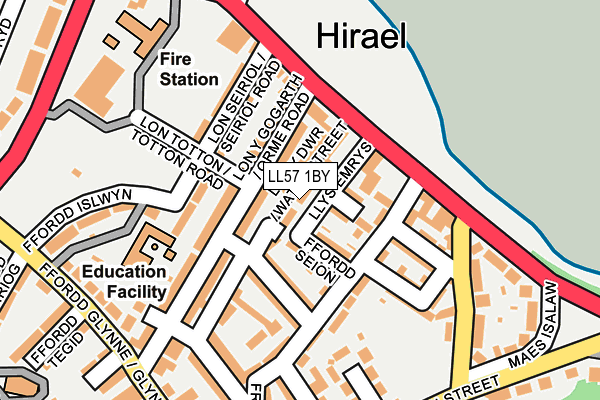 LL57 1BY map - OS OpenMap – Local (Ordnance Survey)