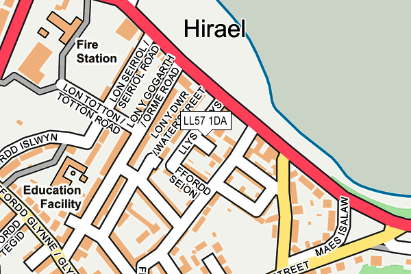 LL57 1DA map - OS OpenMap – Local (Ordnance Survey)