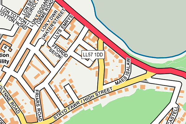LL57 1DD map - OS OpenMap – Local (Ordnance Survey)