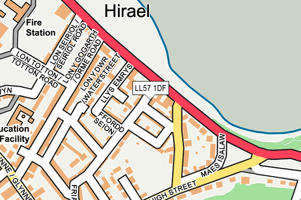 LL57 1DF map - OS OpenMap – Local (Ordnance Survey)