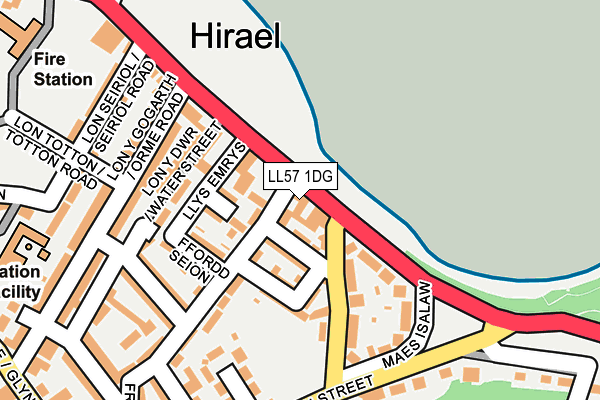 LL57 1DG map - OS OpenMap – Local (Ordnance Survey)