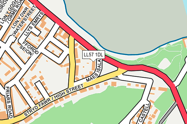 LL57 1DL map - OS OpenMap – Local (Ordnance Survey)