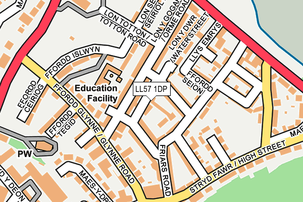 LL57 1DP map - OS OpenMap – Local (Ordnance Survey)