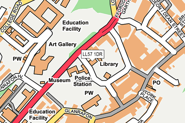 LL57 1DR map - OS OpenMap – Local (Ordnance Survey)
