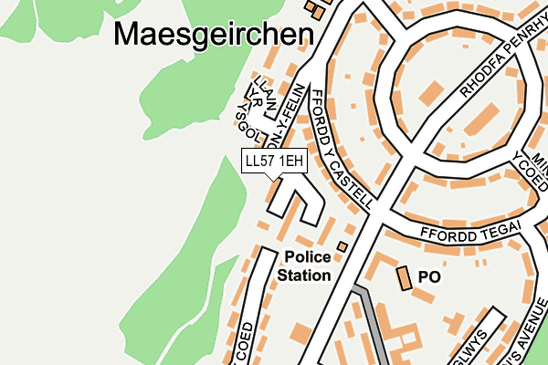 LL57 1EH map - OS OpenMap – Local (Ordnance Survey)