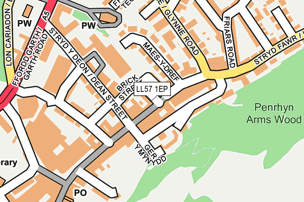LL57 1EP map - OS OpenMap – Local (Ordnance Survey)