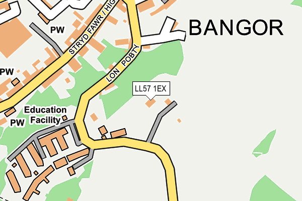 LL57 1EX map - OS OpenMap – Local (Ordnance Survey)