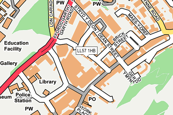 LL57 1HB map - OS OpenMap – Local (Ordnance Survey)