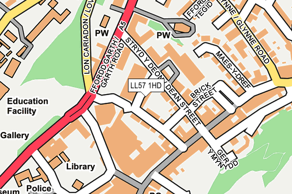 LL57 1HD map - OS OpenMap – Local (Ordnance Survey)