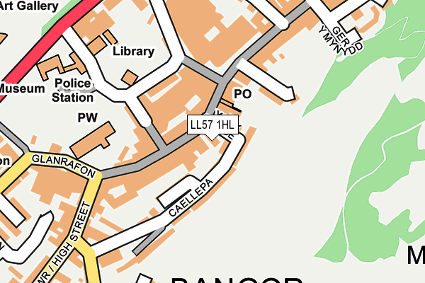 LL57 1HL map - OS OpenMap – Local (Ordnance Survey)