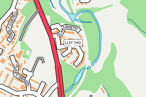 LL57 1HQ map - OS OpenMap – Local (Ordnance Survey)