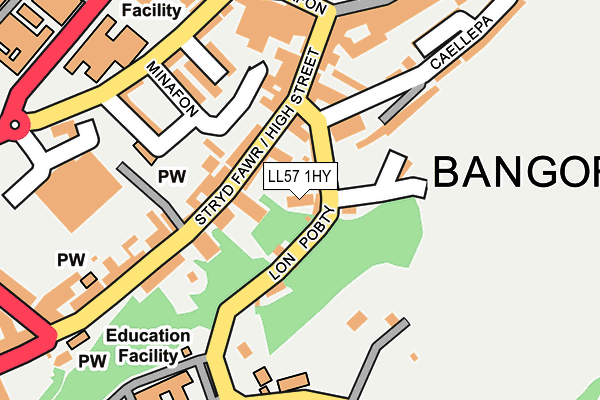 LL57 1HY map - OS OpenMap – Local (Ordnance Survey)