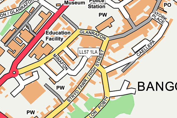 LL57 1LA map - OS OpenMap – Local (Ordnance Survey)