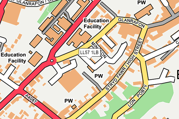 LL57 1LB map - OS OpenMap – Local (Ordnance Survey)