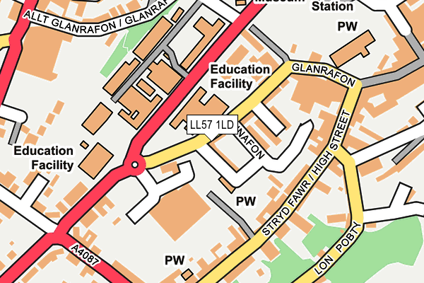 LL57 1LD map - OS OpenMap – Local (Ordnance Survey)
