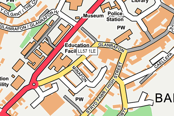 LL57 1LE map - OS OpenMap – Local (Ordnance Survey)