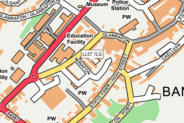LL57 1LG map - OS OpenMap – Local (Ordnance Survey)