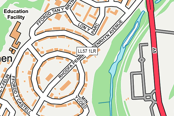 LL57 1LR map - OS OpenMap – Local (Ordnance Survey)