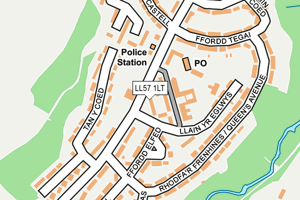 LL57 1LT map - OS OpenMap – Local (Ordnance Survey)