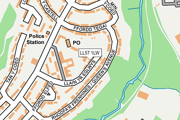 LL57 1LW map - OS OpenMap – Local (Ordnance Survey)