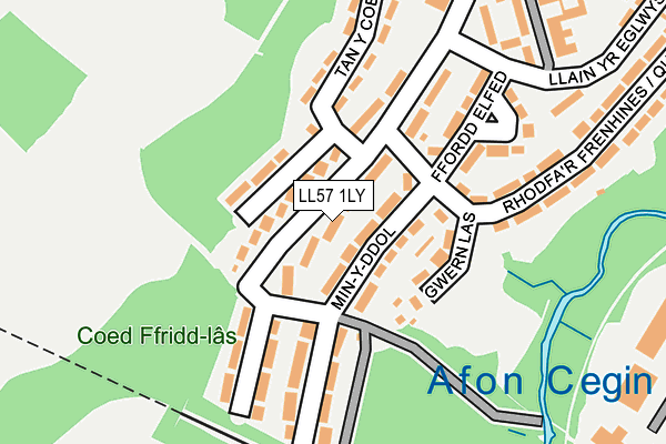 LL57 1LY map - OS OpenMap – Local (Ordnance Survey)