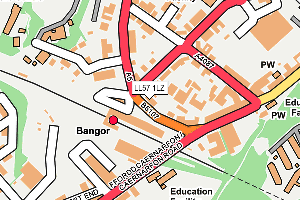 LL57 1LZ map - OS OpenMap – Local (Ordnance Survey)